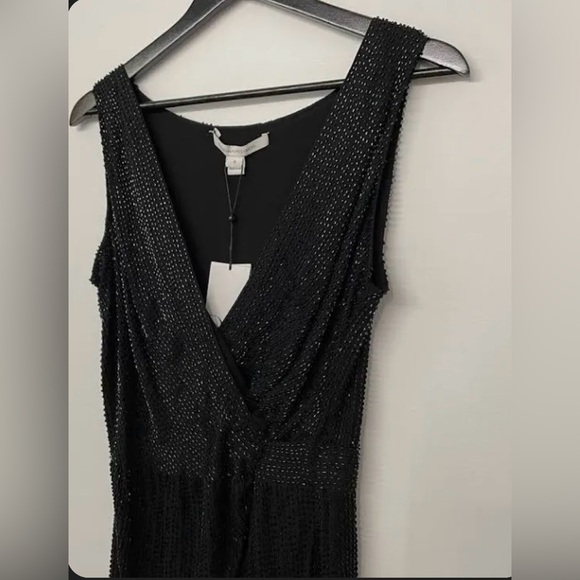 ❤️ NWT DVF FULLY HAND BEADED FAUX WRAP OCCASION DRESS. 100% SILK - Picture 8 of 15